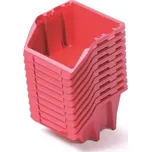 Sada 10 úložných boxů po 18,7 × 15,8 × 11,4 cm, červená