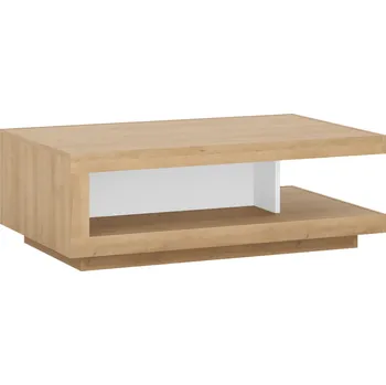 Konferenční stolek Konferenční stolek LYOT01, dub riviera / bílá s extra vysokým leskem, LEONARDO