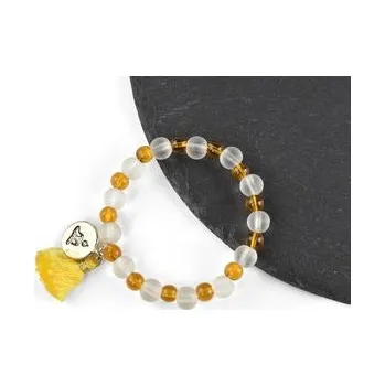 Náramek Náramek žlutý, třásně, Buddha