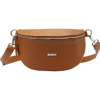 Ledvinka Dámská kožená ledvinka MiaMore 01-029 D koňaková