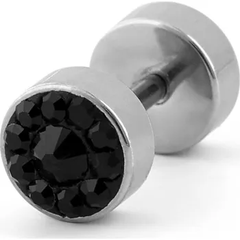 Náušnice Černá náušnice se zirkony - Fort Tempus