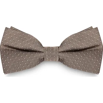 Béžový hedvábný motýlek s puntíky - Trendhim