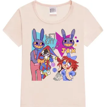 Dětské tričko s krátkým rukávem a potiskem The Amazing Digital Circus Barva: Růžová, Velikost: 3T (80-90)