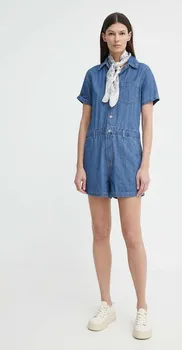 Dámský overall Džínový overal Levi's bavlněný, s límečkem A7449 modrá 55X, vel. M