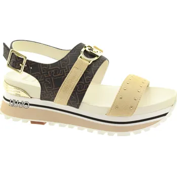 Dámské sandále LIU JO Dámské kožené hnědé sandály BA4107EX171S3230-BROWN-255 Velikost 40