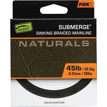 Fox Šňůra Submerge Naturals sinking braid x 300m 0.25mm 45lb/20.4kg