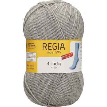 Příze Regia 4-Ply Uni 1991 Sv. šedý melír (Ponožková příze Regia Uni 4 Ply 1991 Hellgrau Meliert)