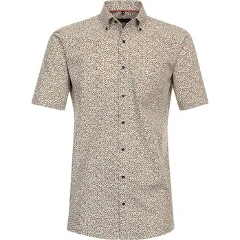 Pánská košile Pánská košile Casa Moda Comfort Fit s oranžovým potiskem krátký rukáv vel. 48 - 56 (3XL - 7XL) - 56