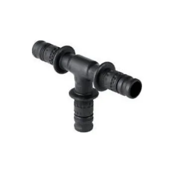 Vodovodní potrubí Geberit MEPLA T-kus DN12, jednoznačná, lisovací, voda, PVDF, černá