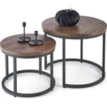 Halmar Konferenční stolek OREO - sada 2 ks ořech/černý