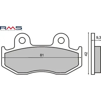 Brzdová destička Brzdové destičky RMS 225100270 organické HONDA SH 125 2001-2009