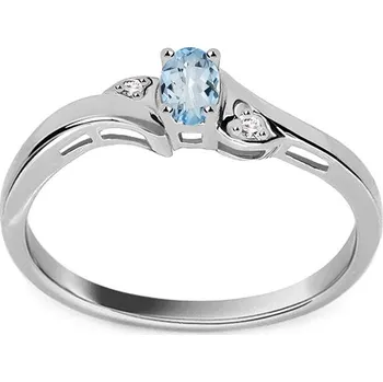 Prsten Prsten z bílého zlata s topasem a diamanty, 14K ROYBR118A + dárkové balení LUXUS zdarma