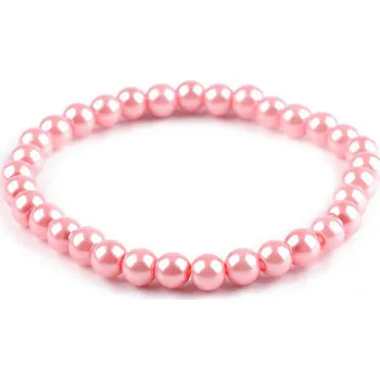 Náramek Perlový náramek, barva 9 růžová sv.