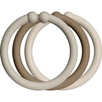 dudlíky Bibs Loops kroužky 12 ks Sand Dark/Dark Oak/Vanilla