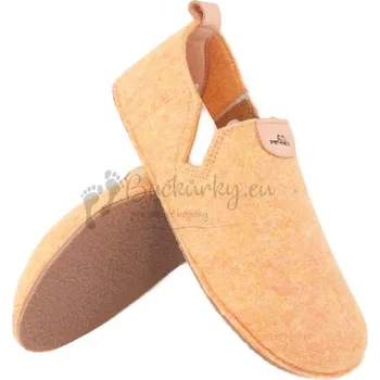 Chlapecké bačkory PEGRES barefoot pantofle BF 15U žlutá - vel. 44