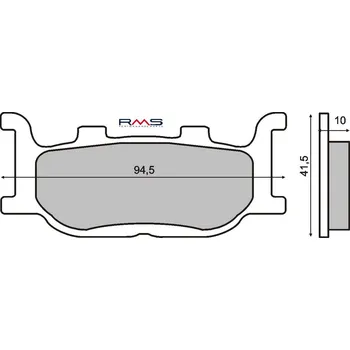 Brzdová destička Brzdové destičky RMS 225100410 organické YAMAHA TDR 125 1993-2002