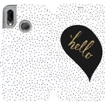 Pouzdro na mobilní telefon Flipové pouzdro Mobiwear na mobil Huawei P20 Lite - M013P Golden hello - VÝPRODEJ (Parádní flipový kryt, obal, pouzdro Mobiwear na mobilní telefon Huawei P20 Lite s motivem M013P Golden hello)