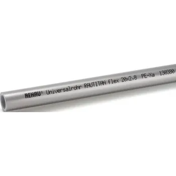 Stavebniny Rehau RAUTITAN FLEX trubka DN32, 40x5,5mm, univerzální, 6m, násuvná, voda, v tyčích, RAU-PE-Xa, stříbrná