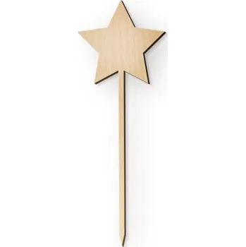 Vánoční ozdoba Dřevia Dřevěná zapichovací ozdoba - Hvězda, 14x5 cm