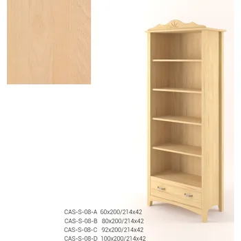 Knihovna Stylová vysoká knihovna se zásuvkou CASTELLO B08 - Buk