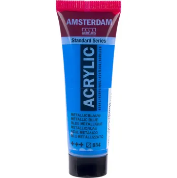 Vodová barva Akrylová barva Amsterdam Standard - 834 Metallic Blue Objem: 20 ml