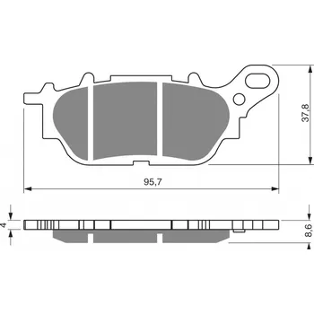 Brzdová destička Brzdové destičky GOLDFREN 264 AD STREET YAMAHA GPD 125 NMAX 2015-2017