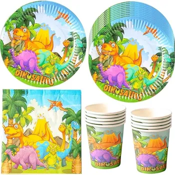 Party dekorace Papírové nádobí na narozeniny Dinosauři