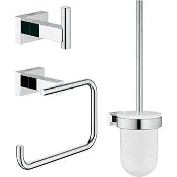 WC štětka Grohe ESSENTIALS CUBE sada doplňků pro WC a koupelnu, chrom