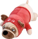Plyšový polštář - Mops (70 cm) Barva: Červená