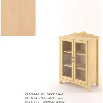 Knihovna Stylová dvoudveřová Vitrína nízká CASTELLO B14 - Buk