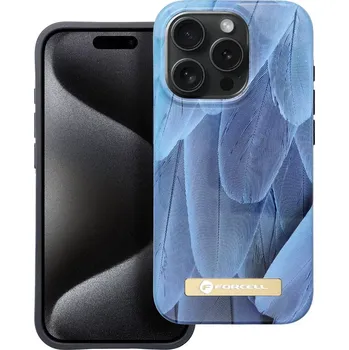 Pouzdro na mobilní telefon Prémiové pouzdro FORCELL F-PROTECT Mirage 4D s MagSafe na mobil Apple iPhone 15 Pro - Modrá pírka (FORCELL F-PROTECT Mirage kompatibilní s MagSafe, 4D potisk pro Apple IPHONE 15 PRO - Modrá pírka)