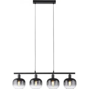 LEUCHTEN DIREKT is JUST LIGHT závěsné svítidlo 4 ramenné černé kouřové sklo moderní do interiéru LD 15421-18