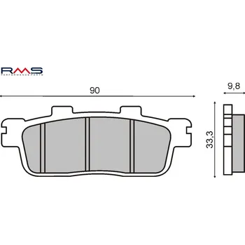 Brzdová destička Brzdové destičky RMS 225102760 organické 225102760
