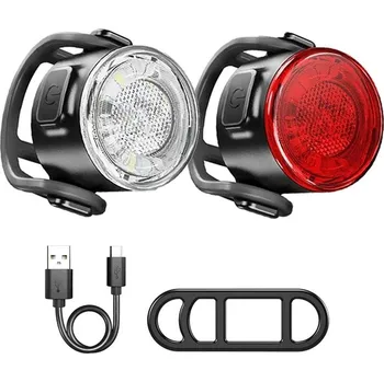 Cyklosvítilna Vodotěsné USB dobíjecí LED světlo na kolo - Sada světla