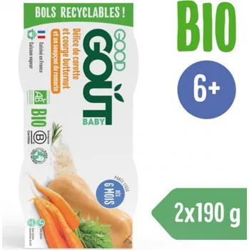 Good Gout BIO Pyré z máslové dýně a mrkve (2x190 g)