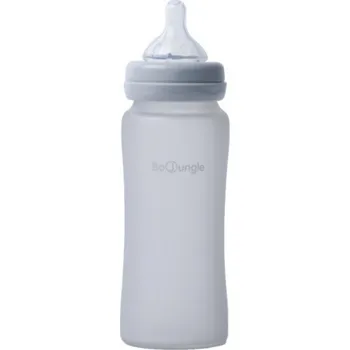 Kojenecká láhev Bo Jungle skleněná láhev B-Thermo 300ml Grey