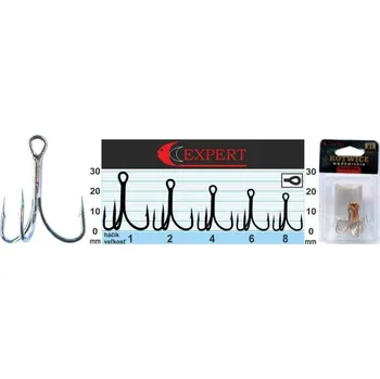 Rybářský háček Trojháček s protihrotem 1215 stříbrný č.1 6ks