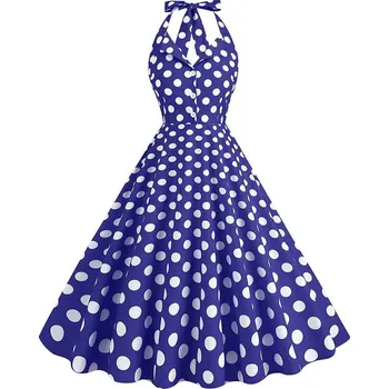 Dámské šaty Retro šaty áčkového střihu JW946 Velikost: M, Barva (Varianta): dark blue dot