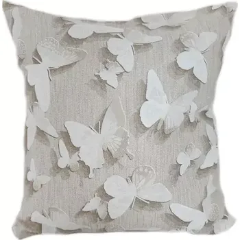 Dekorativní polštářek Dekorační polštář motýl na béžové 45 x 45 cm | RTex