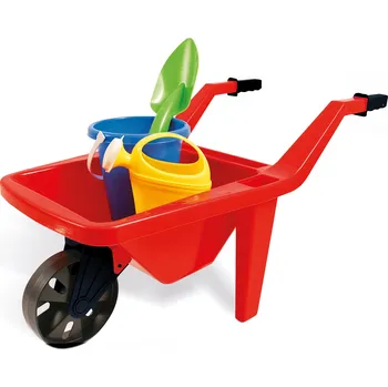 Zahradní dětské kolečko s nářadím - červené