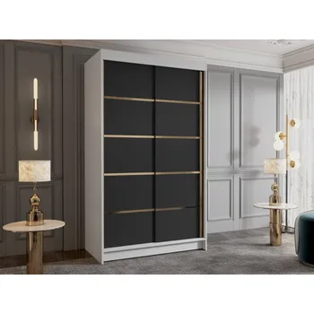 Šatní skříň Šatní skříň Menny IV 100, Barva: bílá / černá MIRJAN 5903211331503