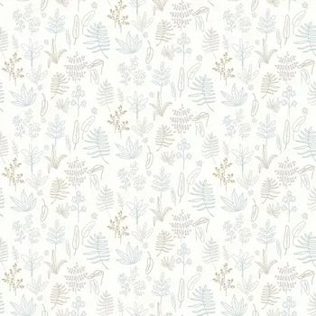 Tapeta Cristiana Masi by Parato Dětská bílá vliesová tapeta s rostlinami a listy, 17166, MiniMe, Cristiana Masi by Parato, velikost 10,05 x 0,53 m