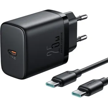 JOYROOM | Joyroom JR-TCF11 síťová nabíječka USB-C 25W + kabel USB-C 1m, černá