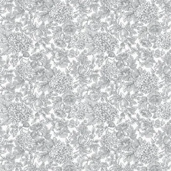 Tapeta Šedo-bílá vliesová květinová tapeta na zeď, 119859, Laura Ashley 3, velikost 10,05 x 0,52 m