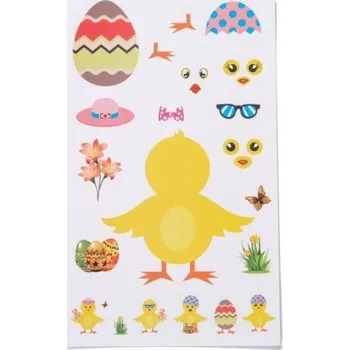 samolepka Papírové samolepky,Velikonoce 18x11cm, zajíc, kuřátko