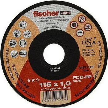 Příslušenství k brusce Řezný kotouč FCD-FP 115x1,0x22,2 FISCHER 531709