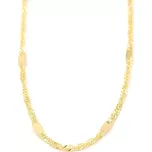 Zlatý řetízek Singapore zdobený ploškami 2,85g