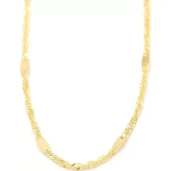 Řetízek Zlatý řetízek Singapore zdobený ploškami 2,85g