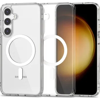 Pouzdro na mobilní telefon MagSafe průhledný kryt z tvrdého silikonu pro Samsung Galaxy S24