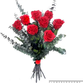 umělá květina SMERALDINO Stabilizovaná růže eukalypt Velikost: 7 ks